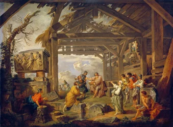 De Sibylle van Cumae voorspelt de geboorte van Christus
