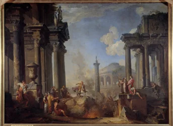 Marcus Curtius werpt zichzelf in de kloof.