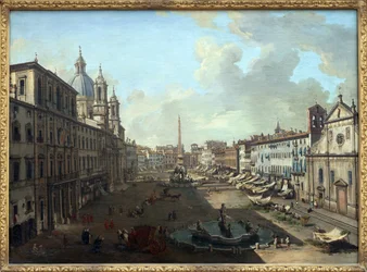 Piazza Navona in Rome met de fontein van Neptunus op de voorgrond