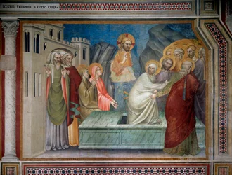 De opwekking van Lazarus (Fresco)