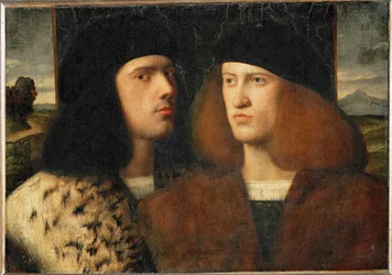 Twee jonge mannen, mogelijk Giovanni en Gentile Bellini ...