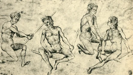 Vier naakte mannen, midden-late 15e eeuw