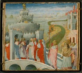 La procession de Saint Gregoire au Chateau Saint-Ange - De Sint-Gregoriusprocessie bij het Castel Sant