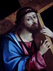 Christus draagt het kruis, door Girolamo Marchesi bekend als Cotignola (ca. 1471-1540)