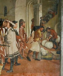 "Bezoek van koning Christian van Denemarken aan Malpaga in 1474 (fresco)