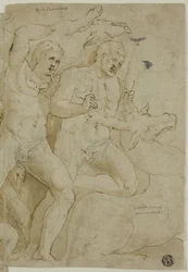 Oud sarcofaagreliëf met de werken van Hercules