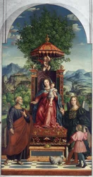 Madonna van de paraplu door Girolamo dai Libri, Museum Castelvecchio