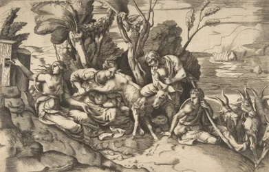 Jupiter gezoogd door de geit Amalthea, 1531-76