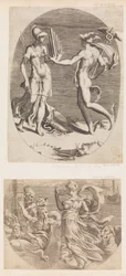 Mercurius Geeft een Panfluit aan Minerva