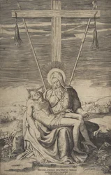 Pieta onder het Kruis van Golgotha