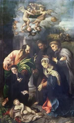 De Geboorte van Christus met Heiligen Matthias, Antonius van Padua, Zalige Albert van Villa d