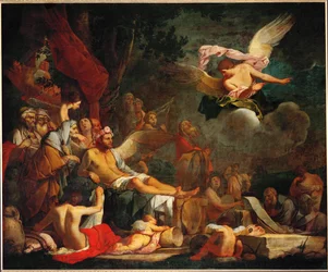 Iris als boodschapper in het rijk van Hypnos (schilderij op doek)