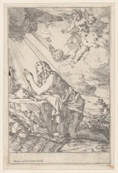De Berouwvolle Heilige Maria Magdalena, knielend voor een schedel en botten, 1640-60