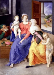 Heilige Familie met Santa Isabel en San Juanito