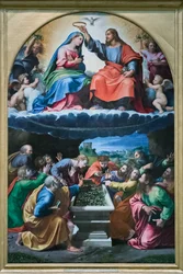 De kroning van de Maagd, genaamd "Madonna van Monteluce".