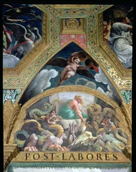Lunet met Psyche die een beproeving ondergaat, opgelegd door Venus (detail)