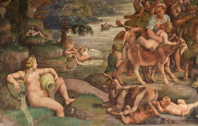 Huwelijksfeest van Cupido en Psyche, detail