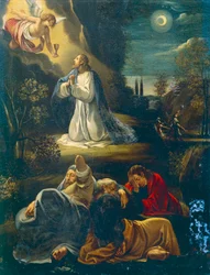 Jezus in de tuin, scène uit de Passie van Jezus door Giuseppe Cesari (1568-1640)