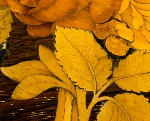 Bladeren, detail van inlegdecoratie van tafel door Giuseppe Maggiolini school