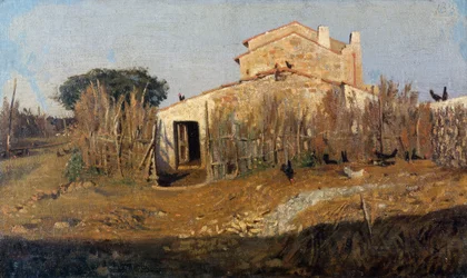 Het huis van Diego Martelli, door Giuseppe Abbati, olieverf op doek