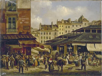 Les Halles en Rue de la Tonnellerie, ca. 1828