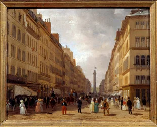Uitzicht op de rue de la Paix in Parijs schilderij door Giuseppe Canella (1788-1847) 1830 Parijs, Musée Carnavalet