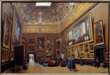 Zicht op het Salonplein van het Louvre Museum
