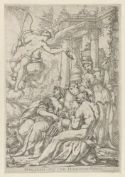 Allegorie met Faam, Hercules en Europa