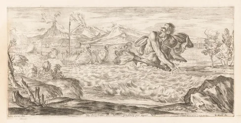 Polyphemus achtervolgt de vloot van Aeneas