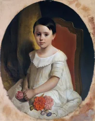 Klein meisje met bloemen