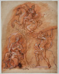 Allegorie met een ruitermonument, Minerva en Neptunus