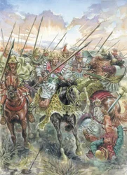 Alexander de Grote leidt zijn leger