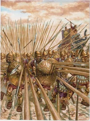 Oud Griekenland: de Epirotische falanx van Pyrrhus I (378-272 v.Chr.) - Illustratie door Giuseppe Rava