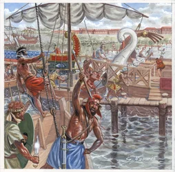 De plundering van Ostia door de Cilicische piraten