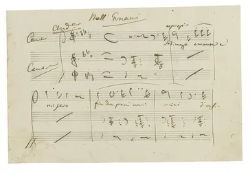 Autograaf: Opera Ernani, Finalarie Solingo, errante e misero
