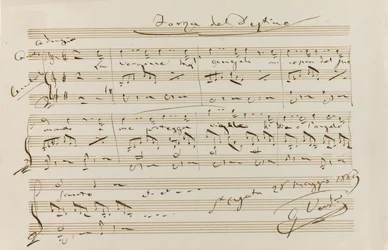 Muzikale citaat uit La forza del destino, St Agata, 28 mei 1869, 1869