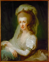 Keizerin Maria Ludovica, dochter van koning Karel III van Napels en Sicilië, echtgenote van aartshertog en latere keizer Leopold II (schilderij op doek)