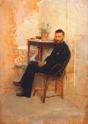 Portret van Adriano Cecioni, door Giuseppe de Nittis (1846-1884)