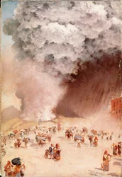 Regen van as of de uitbarsting van de Vesuvius