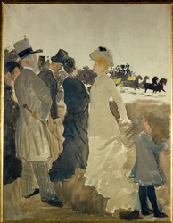 Schets voor de paardenraces (olieverf op doek)
