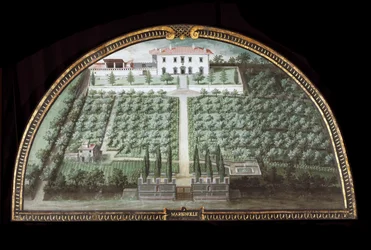 Uitzicht op Villa di Marignolle nabij Florence, Italië
