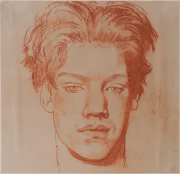Hoofd van een jonge man (rode krijt)