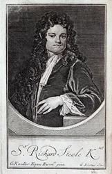 Portret van Richard Steele, frontispice van 