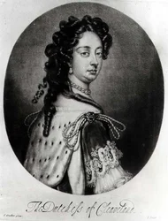 Portret van Barbara Villiers, Hertogin van Cleveland (1641-1709) gegraveerd door J. Smith