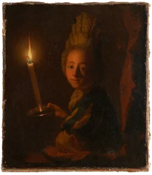 Meisje met brandende kaars