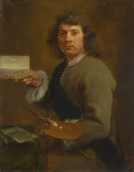 Zicht Portret van Robert van den Hoecke 1622-1688. Uit de Serie De Vijf Zintuigen, voor 1661