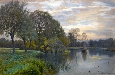 De rivier Great Ouse bij zonsondergang