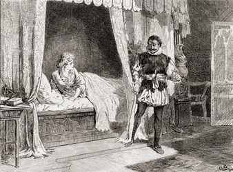 Een scène uit William Shakespeares toneelstuk Othello Act V, Scene 2