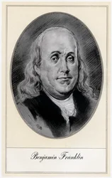 Benjamin Franklin, politiek figuur en staatsman van de Verenigde Staten, begin 20e eeuw