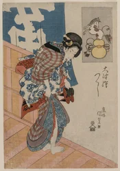 Vrouw die een Badhuis Verlaat uit de serie Beelden uit Otsu, ca. midden 1820s
